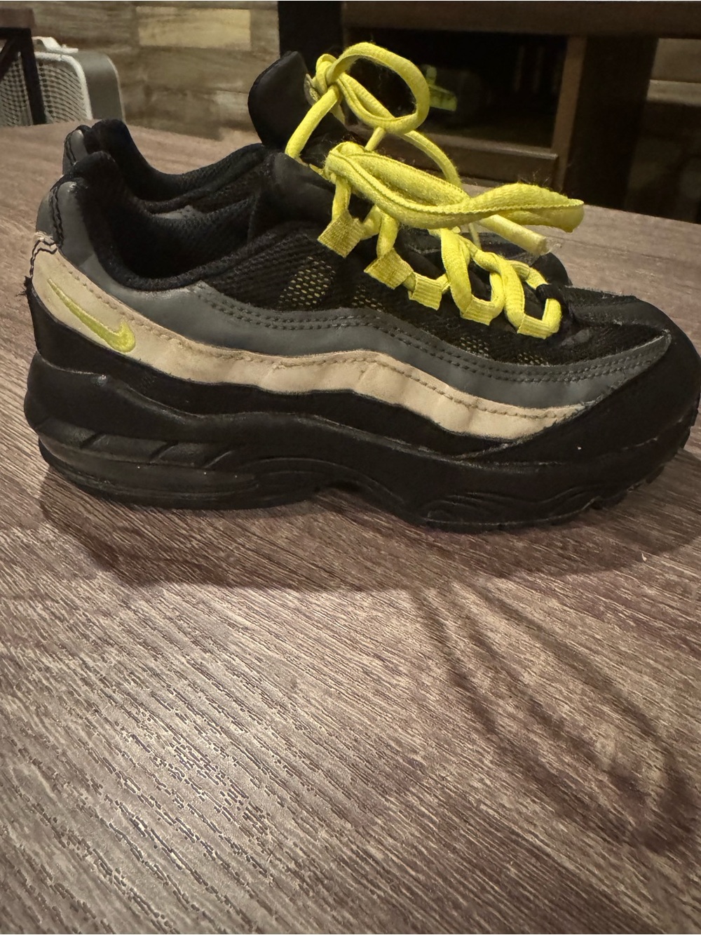 Nike Black, White, and Grey Toddler Sneakers GUC Size 12 C